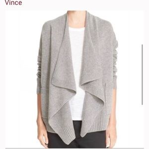 🩶Vince🩶 NWOT cashmere blend drapey cardigan in grey. M. Pristine!